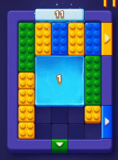 Block Out Level 14 board partway through