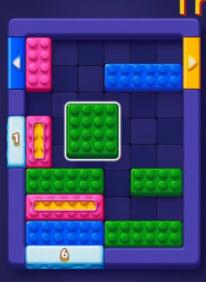 Block Out Level 17 board near the end