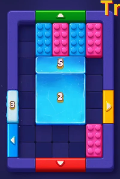 Block Out Level 18 board partway through