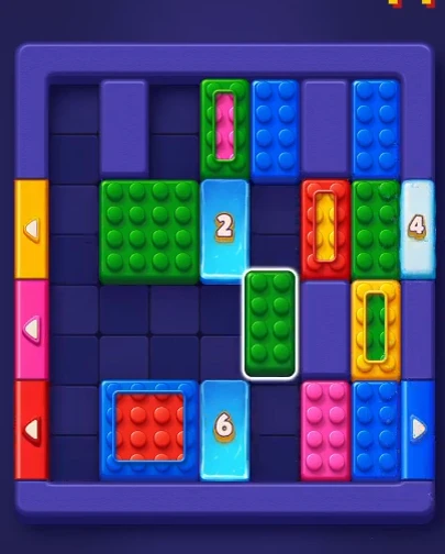 Block Out Level 19 board partway through