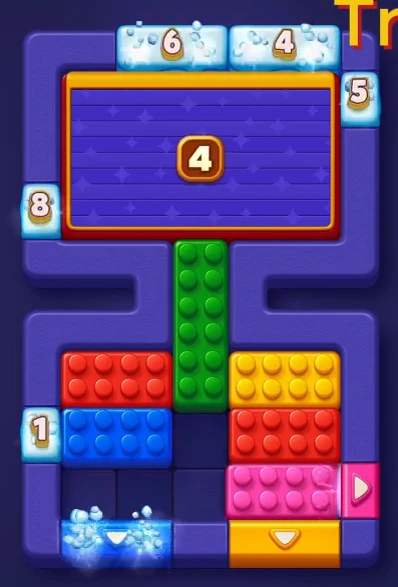 Block Out Level 20 board partway through