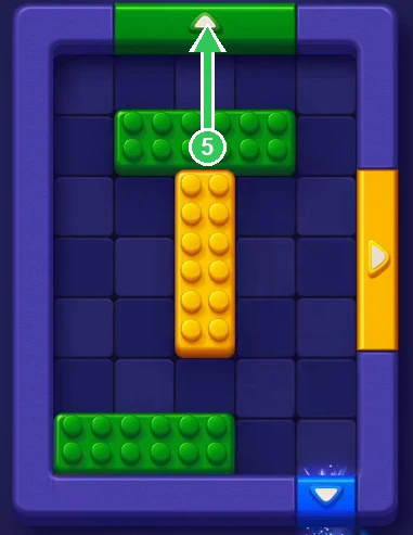 Top green bar leaving through the green gate in Block Out Level 3