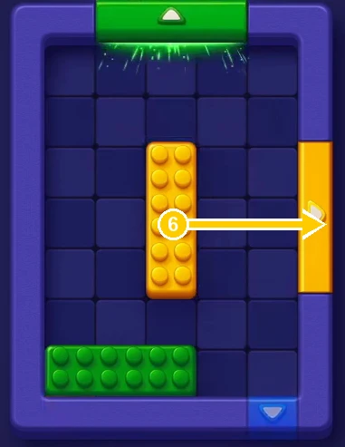 Yellow bar leaving through the yellow gate on the right in Block Out Level 3