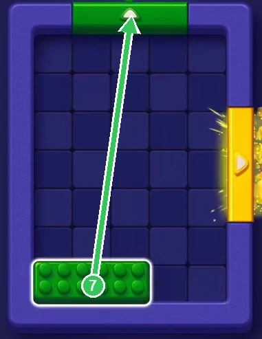 Last green bar heading to the green gate at the top in Block Out Level 3