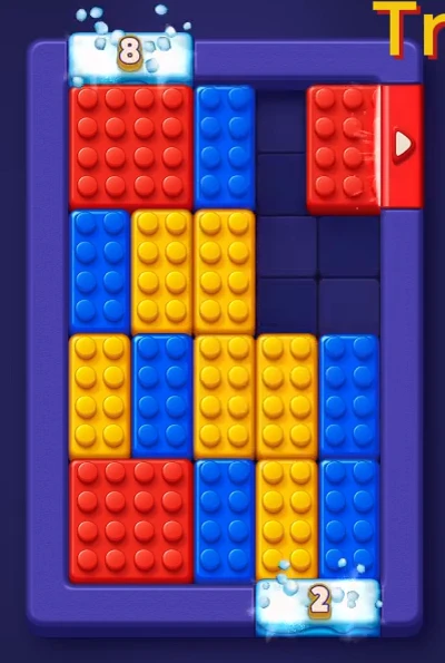 Block Out Level 7 board partway through