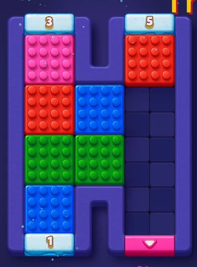 Block Out Level 9 board partway through
